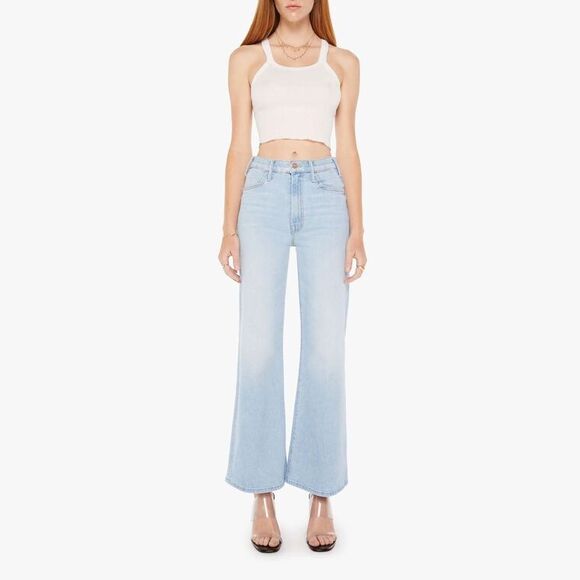 MOTHER Denim - Mother The Hustler Roller Flood in Cheri Cheri Size 30 High Rise Wide Leg Light